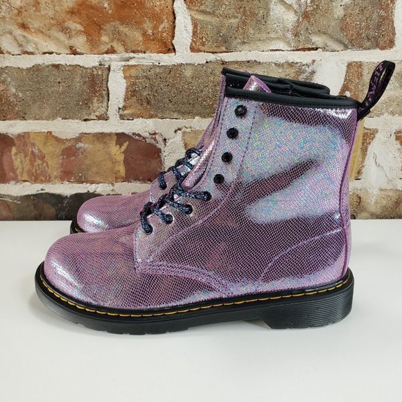 Dr. Martens Shoes Dr Martens 46 Y Pink Glitter Combat Boots Youth